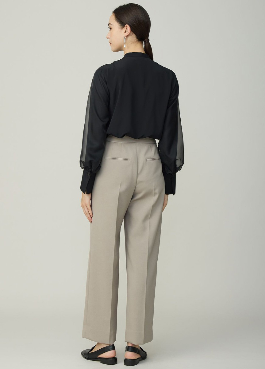 混紡柔質拼歐根紗襯衫